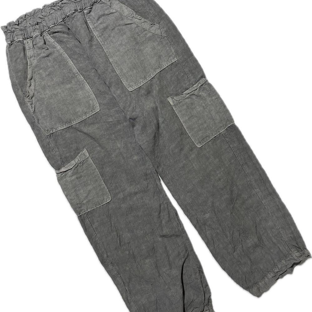 NSF Cargo Linen Blend Pants with Elastic Waist size M